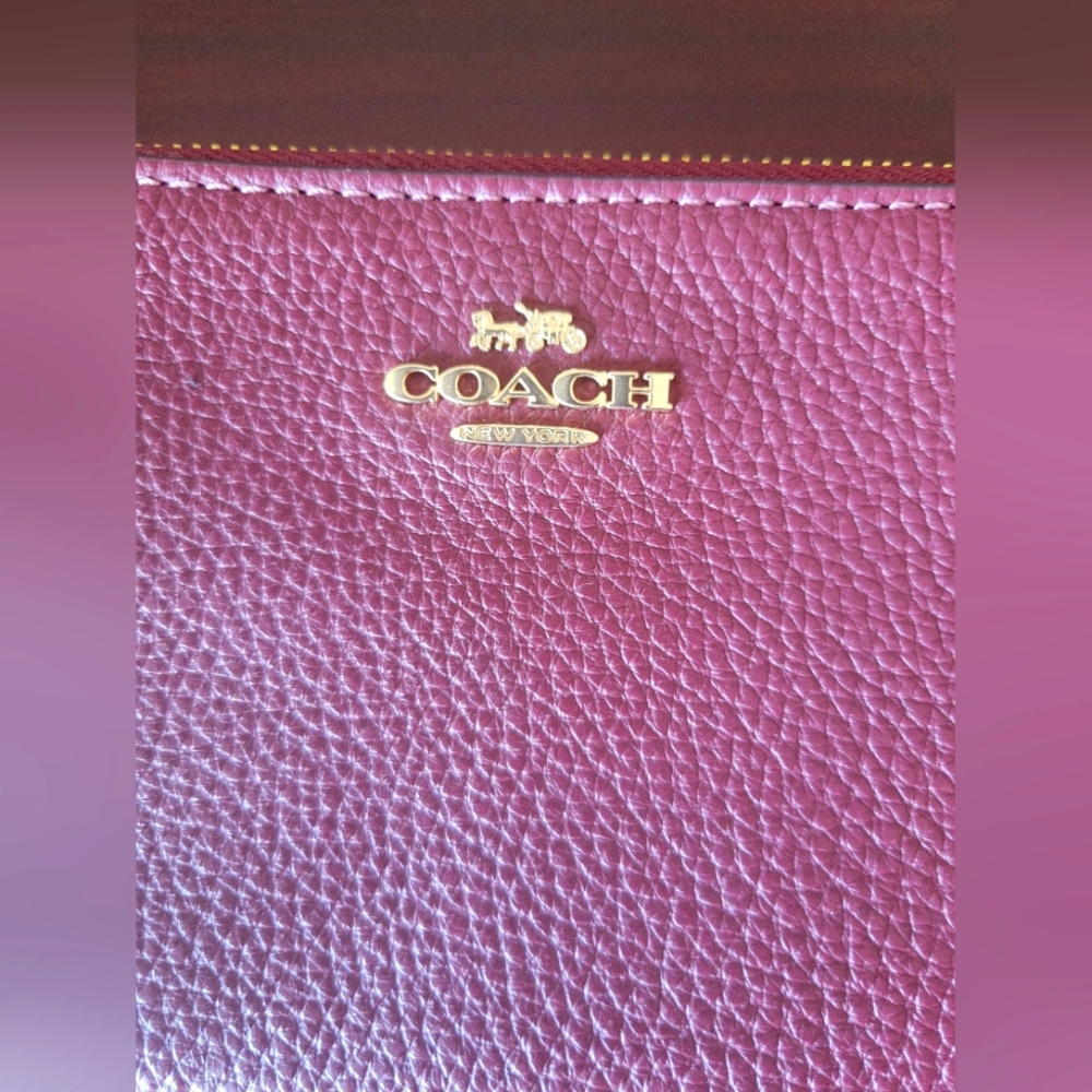 Coach Mulberry Leather Wristlet